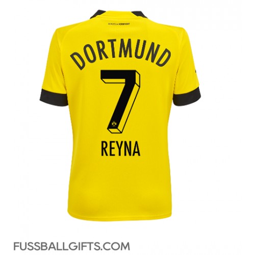 Borussia Dortmund Giovanni Reyna #7 Fußballbekleidung Heimtrikot Damen 2022-23 Kurzarm